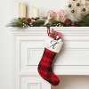 20" Plaid Monogram Christmas Holiday Stocking with Faux Fur Cuff Red/Green/White - Wondershop™ - 2 of 3