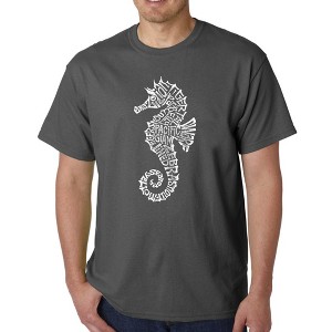 LA Pop Art Men's Word Art T-shirt - Types of Seahorse - 1 of 4
