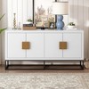 55.3" Light Luxury Designed Sideboard with 4 Doors, Storage Cabinet with Metal Legs and Adjustable Shelves 4W - ModernLuxe - 2 of 4