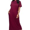 Slickblue Women's Casual Side Pocket Tee Dress, Short Sleeve Jersey Knit, Relaxed Fit, 12 Color Options, Size S-L - 3 of 4