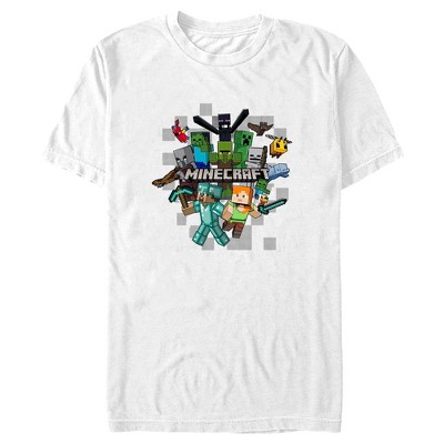 Men's Minecraft Classic Logo White Graphic Tee White 2X Large 