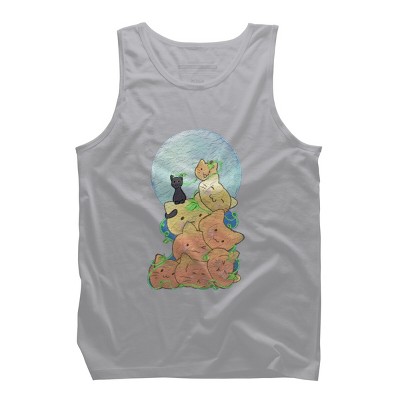 Men's Design By Humans Cat Pumpkin Pile By AwkwardDragon Tank Top