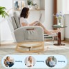 Rocking Chair Nursery Chair with Foot Rest, Recliner Armchair with High Backrest& Wood Legs and Side Pocket for Living Room, Bedroom,Grey - 3 of 4
