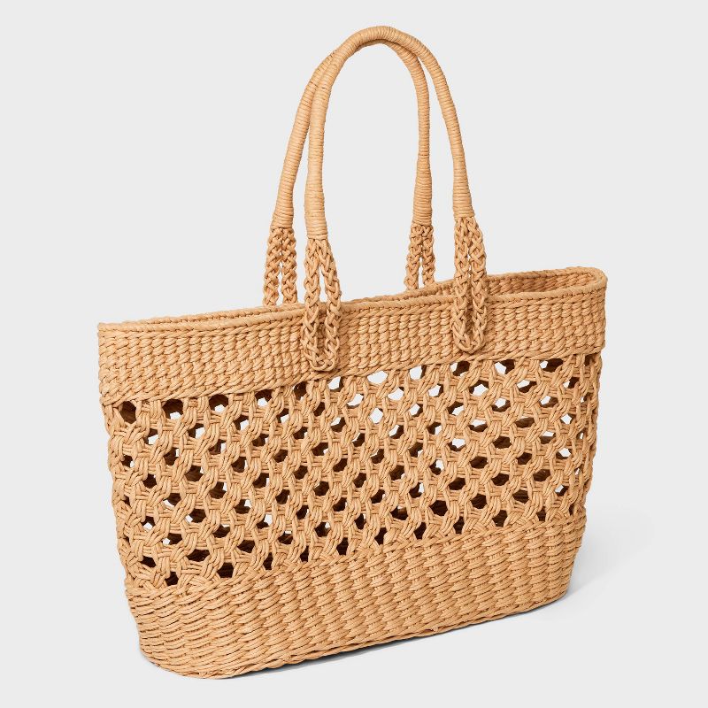 Large Straw Tote Handbag - A New Day™, 4 of 9