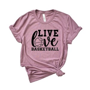 Simply Sage Market Women's Live Love Basketball Short Sleeve Graphic Tee - 1 of 2