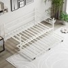Coolmee Daybed with Trundle Bed, Twin Size Metal Day Bed with Floral Headboard, Modern Sofa Bed Frame, Heavy Duty Steel Slats Supports - 3 of 4