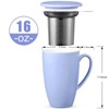 GustoWave 16 Oz Porcelain Tea Mug with Infuser and Lid – Microwave Safe, Ergonomic Handle, Lead-Free Glaze, for Loose Leaf Tea - 2 of 4