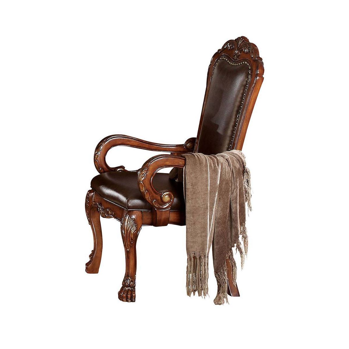 Acme Furniture Dresden Dining Chairs Brown Synthetic Leather/Cherry Oak Finish - thumbnail 5