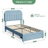 Twin Bed Frame for Kids - Storage Headboard & Drawer Underneath, Noise Free, Upholstered Platform Bed with Wooden Slats Support - 3 of 4
