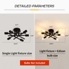 Itopfox Semi Flush Mount Ceiling Light Fixture, 6-Light Black Vintage Matte Sputnik Chandelier with E26 Base for Farmhouse Dining Room\ - 4 of 4