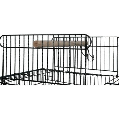 Black Steel Economy Play Top Bird Cage with Wheels