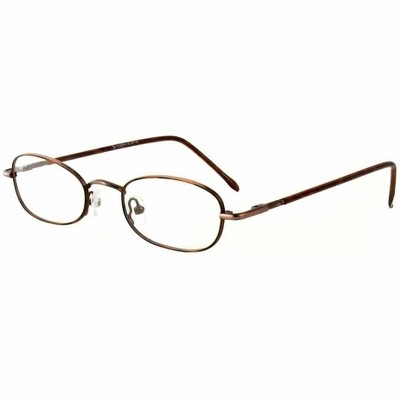 Flex Plus by Vivid FP-87 Designer Reading Eye Glasses in Amber Brown 46mm +1.50 | Ladies | Oval Shape | X-Small Fit