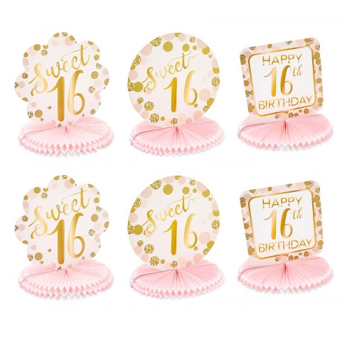 Sparkle And Bash 6 Pack Honeycomb Centerpiece For Sweet 16 Birthday Party Table Decorations Target