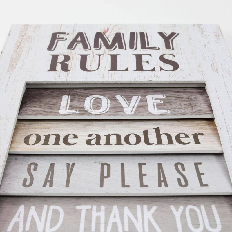 Family Rules Inspirational Shutter Window Plaque Farmhouse Wall Sign Panel - American Art Decor, 5 of 8
