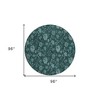 Teal Blue And Aqua Floral Washable Indoor Outdoor Area Rug - 3 of 4