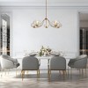 LNC Chrysaorican 5-Lights 41.5" Modern Candlestick Oversized Chandelier, Polished Gold and Iridescent Glass - 4 of 4