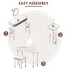 HDZNVF 40 inch Modern Vanity Table Set with Mirror, Dressing Table and Cushioned Stool Set with 2 Large Drawers, White - 4 of 4