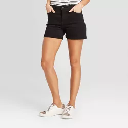 Women's High-Rise Midi Jean Shorts - Universal Thread™ Black 6