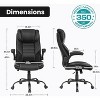 Ergonomic Office Chair, Reclining Executive Office Desk Chair with Adjustable Headrest and Pocket Spring Lumbar Support, Comfortable Computer Chair - 2 of 4
