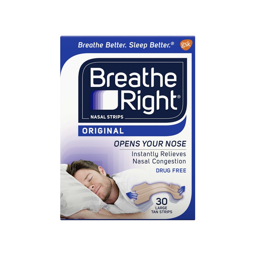 UPC 757145001323 product image for Breathe Right Nasal Strips 30-pk. - Tan (M/L) | upcitemdb.com