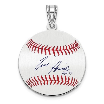 Black Bow Jewelry Sterling Silver Tim Raines Signature SM Enamel Baseball Pendant