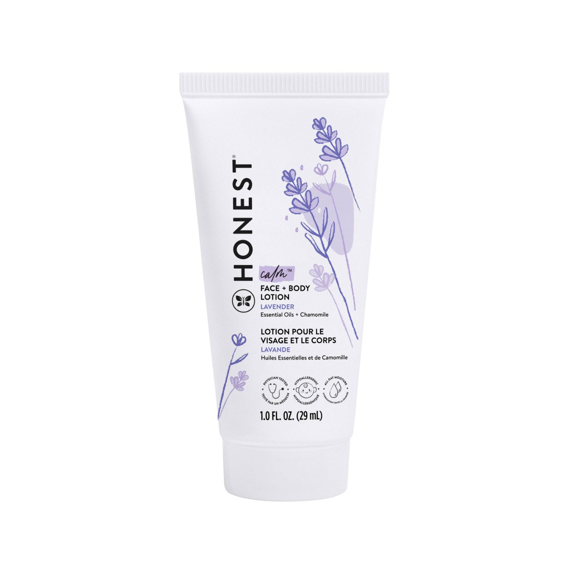 The Honest Company Calm Face + Body Lotion - Travel Size - Lavender- 1 fl oz