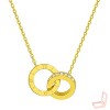 Gold Alloy Interlocking Circles Classic Women's Necklace - 2 of 4