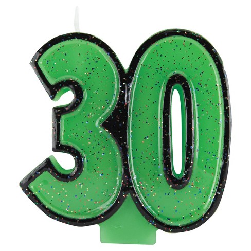 30th Birthday Glitter Candle Target