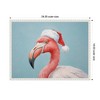 Kate & Laurel All Things Decor Sylvie Beaded Flamingo Santa Hat Portrait Framed Canvas by the Creative Bunch Studio - 2 of 4