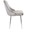 Set of 2 Dining Chair Silver Chrome - LumiSource: Velvet Upholstery, Metal Legs, Floor Protectors - 3 of 4