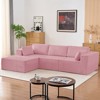 Mjkone 3-Pcs Free Combination Modular Sectional Sofas with Flexible Configuration,Corduroy Compressed L-Shaped Sofa  with Chaise Lounge - 4 of 4