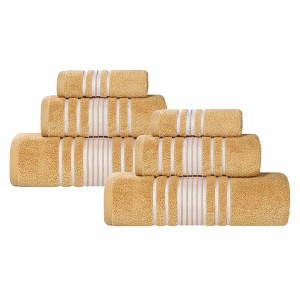 Zero Twist Cotton Solid and Jacquard Bathroom Towel Set by Blue Nile Mills - 1 of 4