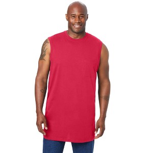 KingSize Men's Big & Tall Shrink-Less Longer-Length Lightweight Muscle Pocket Tee - 1 of 4