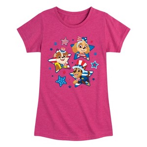 Girls' - Paw Patrol - Americana Fitted Short Sleeve Graphic T-Shirt - 1 of 4