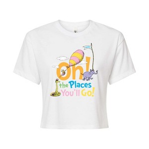 Women's - Dr. Seuss - Oh! The Places You'll Go Cropped Graphic T-Shirt - 1 of 4