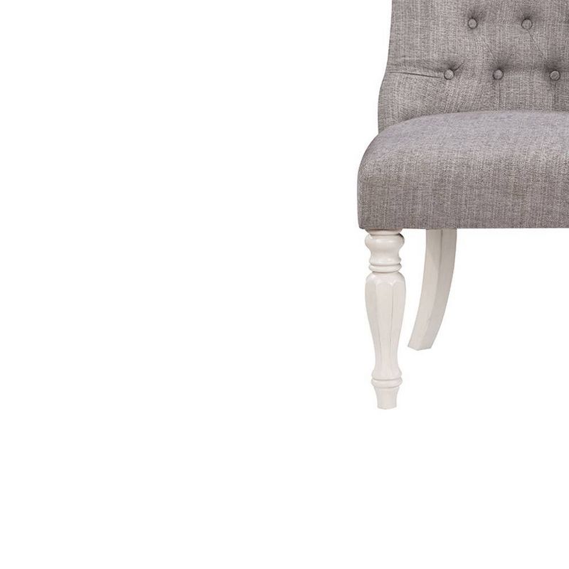 22.38&#34; Florian Dining Chair Gray Fabric and Antique White Finish - Acme Furniture, 6 of 12