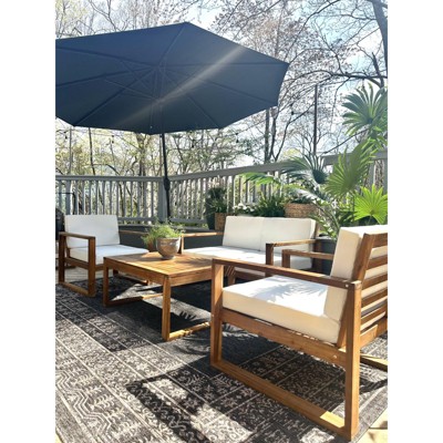 Herla 11ft Black Aluminum Auto Tilt Market Umbrella