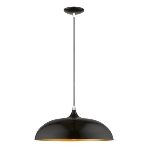 Livex Lighting Amador 1 - Light Pendant in  Shiny Black/Polished Chrome - image 1 of 3