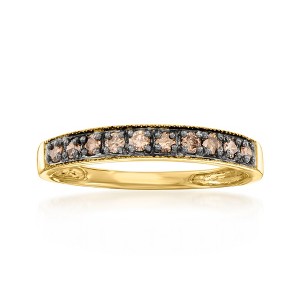 Ross-Simons 0.25 ct. t.w. Brown Diamond Ring in 18kt Gold Over Sterling - 1 of 4