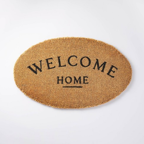 1'7"x2'8" 'Welcome' Home Round Coir Doormat Natural - Threshold™ designed with Studio McGee - image 1 of 3