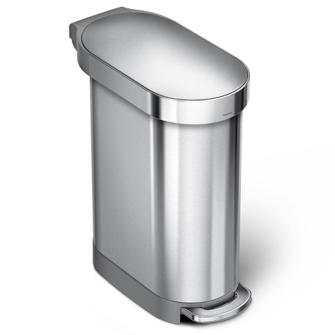 SONGMICS Slim Trash Can, 12.7 Gallon Garbage Can for Narrow Spaces