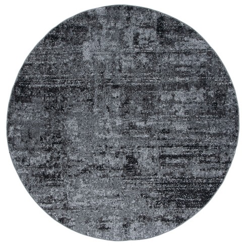 Adirondack Adr130 Power Loomed Area Rug - Black/ivory - 6' Round ...