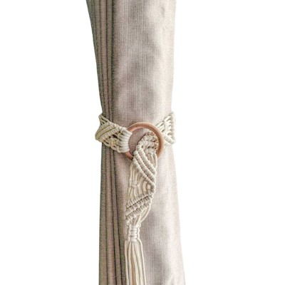 Tree City Bohemian Cotton Rope Curtain Tiebacks Natural Minimalist Home Decoration set of 4(2 pairs)