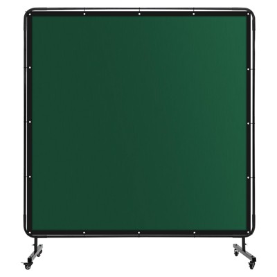 Welding Curtain Screen, Flame-Resistant Vinyl Welding Screen with Frame, 4 Swivel Wheel (2 Lockable) for Workshop and Industrial Protection
