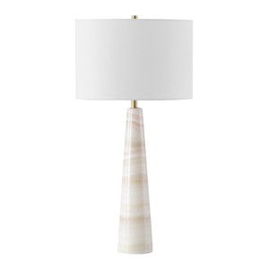 Ismeralda Jade Stone Table Lamp - CTL1079 - Off White/White - Safavieh Couture - 1 of 4