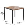 Emma and Oliver 35" Square All-Weather Faux Teak Patio Dining Table with Steel Frame - Seats 4 - 3 of 4