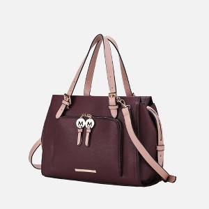 MKF Collection Elise Vegan Leather Color-block Women’s Satchel Bag by Mia K - 1 of 4