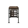 Royal Hampton Writing Desk with Industrial Style and 3 Tier Sleek Side Shelves, Oak Brown - 4 of 4