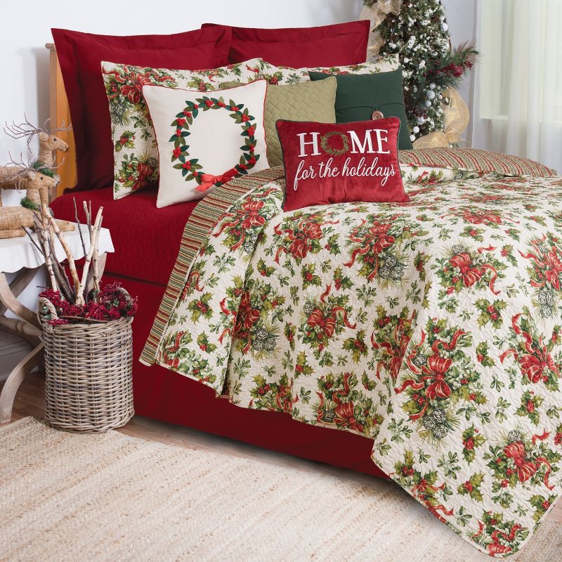 C&F Home Holiday Ribbon Cotton Quilt Set  - Reversible and Machine Washable, 5 of 7