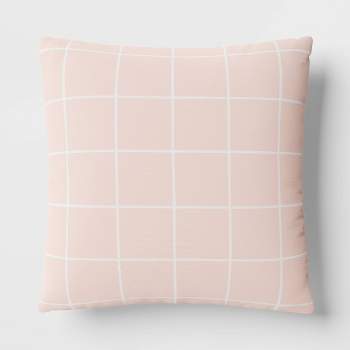 17"x17" Grid Square Outdoor Throw Pillow - Room Essentials™